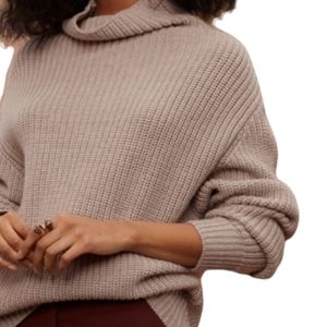Aritzia Montpellier Turtleneck Oatmeal 100% Wool Sweater